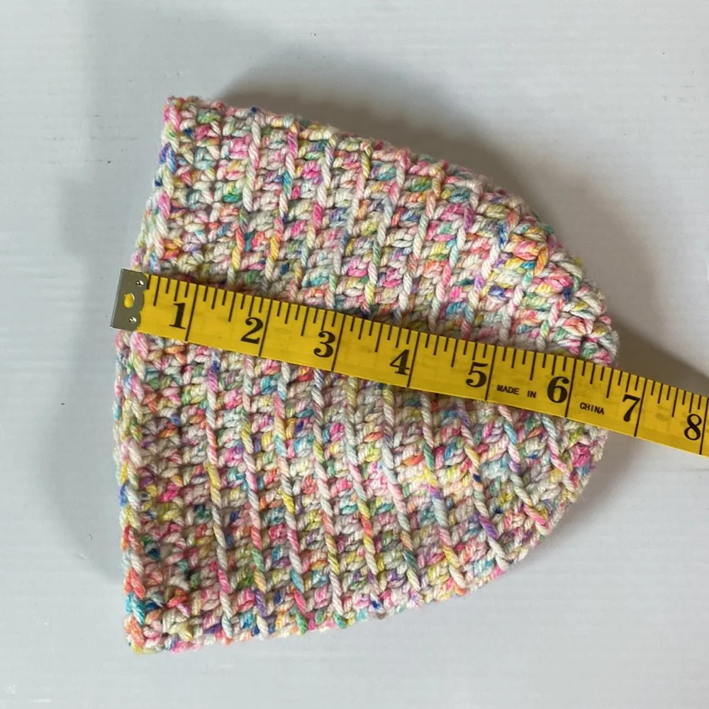 Hand Crafted Colorful Cable Knit Knitted Baby Hat Handmade